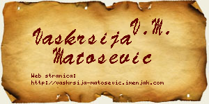 Vaskrsija Matošević vizit kartica